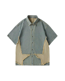 Chemise en jean patchwork