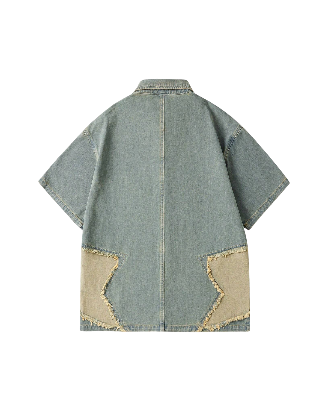 Chemise en jean patchwork