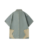 Chemise en jean patchwork