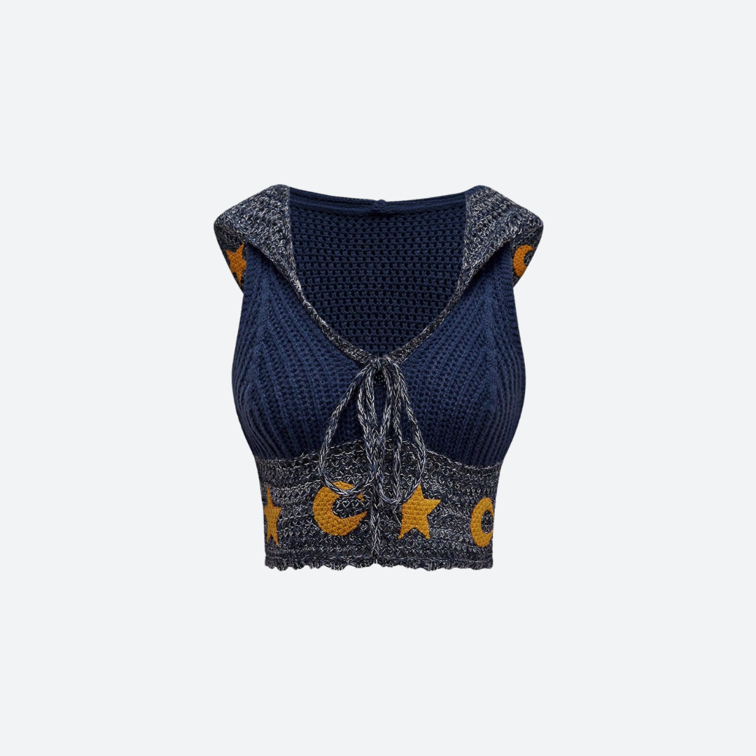 Boho Sleeveless Hoodie Top