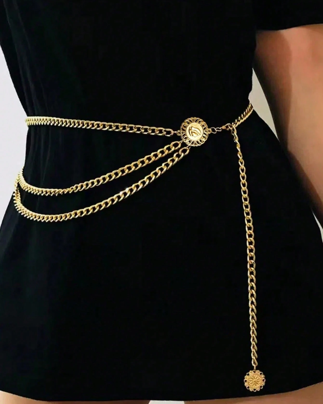 Gold Chain Medallion Belt