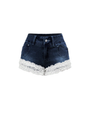 Lace Denim Shorts