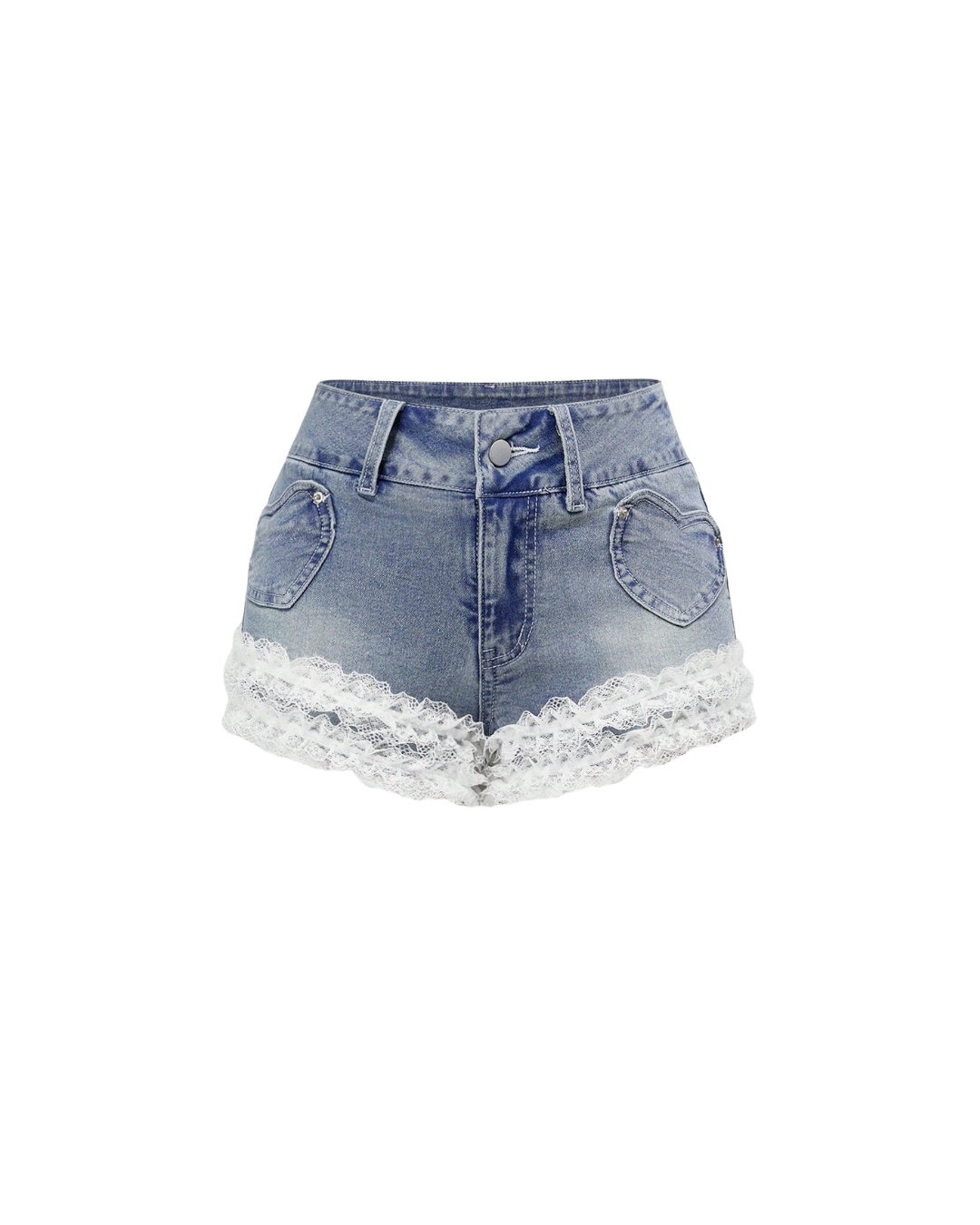 Lace Denim Shorts