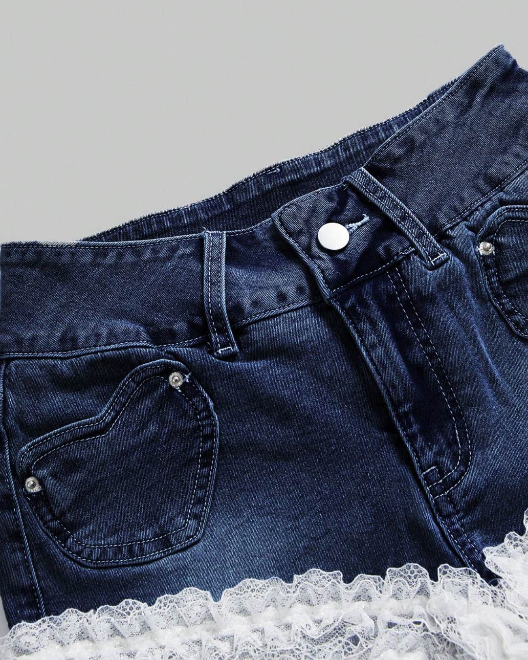 Lace Denim Shorts
