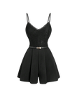 Lace Top Belted Romper