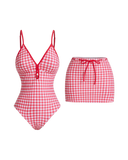 Ensemble de maillot de bain à carreaux vichy