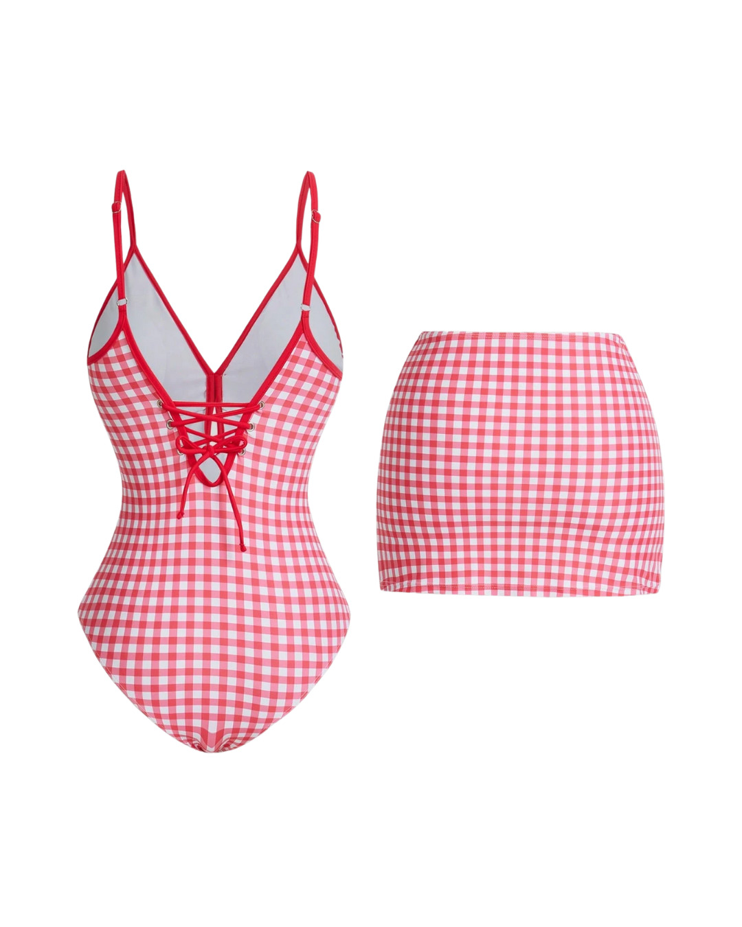 Ensemble de maillot de bain à carreaux vichy