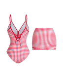 Ensemble de maillot de bain à carreaux vichy