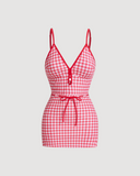 Ensemble de maillot de bain à carreaux vichy