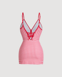 Ensemble de maillot de bain à carreaux vichy