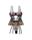 Lingerie florale arc-en-ciel