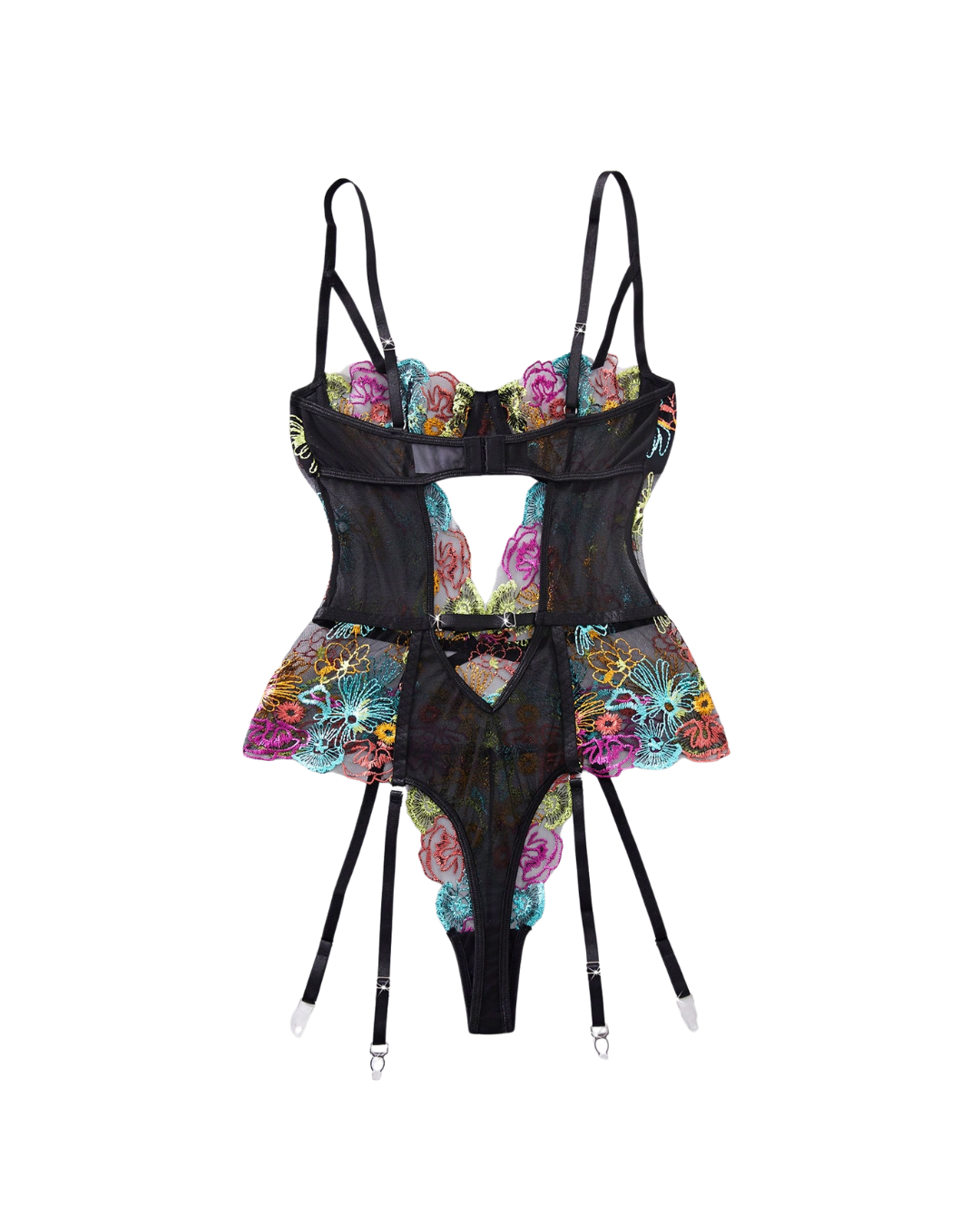 Lingerie florale arc-en-ciel