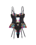 Lingerie florale arc-en-ciel