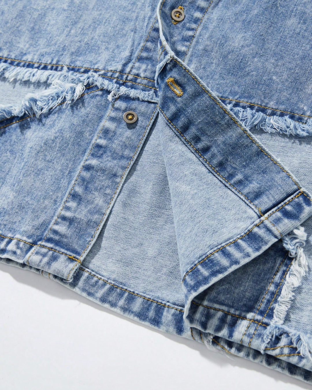 Chemise en jean patchwork