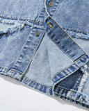 Chemise en jean patchwork