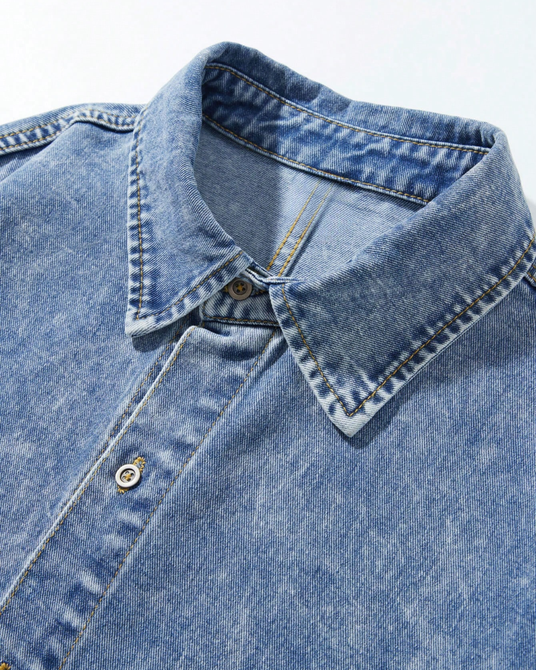 Chemise en jean patchwork
