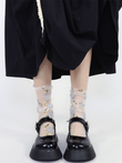 Chaussettes en maille fleurie