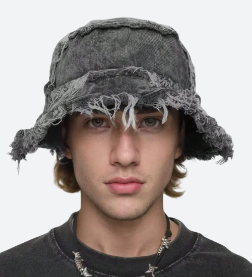 Distressed Denim Bucket Hat