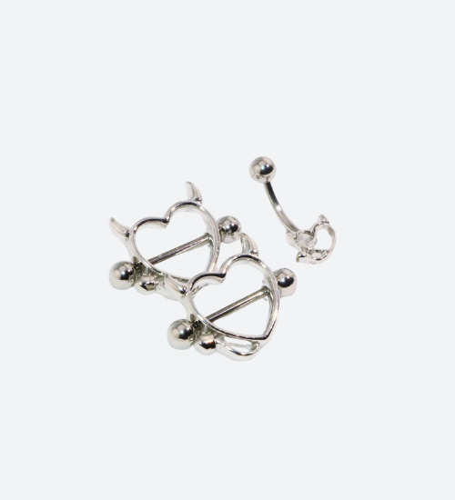 Lot de 3 piercings pour le nombril et le téton