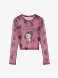 Betty Boop Mesh Crop Top