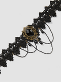 Collier ras du cou en dentelle noire