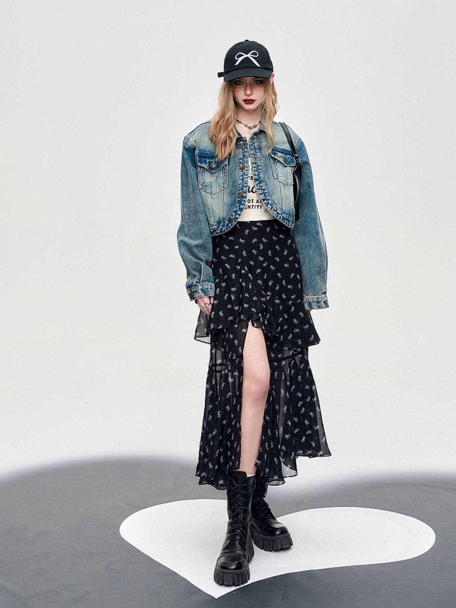 Bow Split Skirt