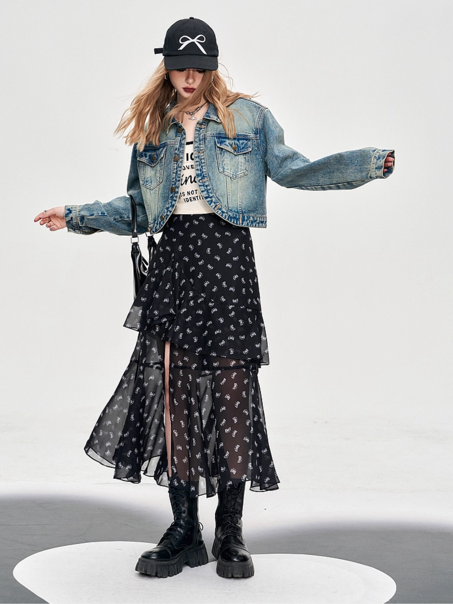 Bow Split Skirt