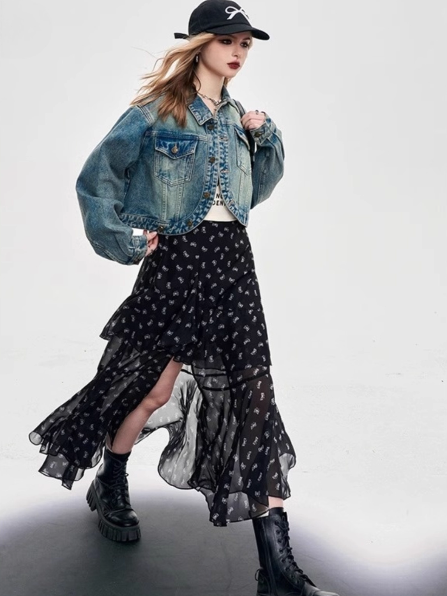 Bow Split Skirt