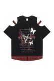 Cut-Out Plaid Hem T-Shirt