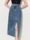 Vintage Denim Midi Skirt