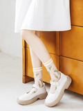 Floral Print Crew Socks