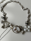 Floral Enamel Bow Necklace