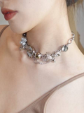 Floral Enamel Bow Necklace