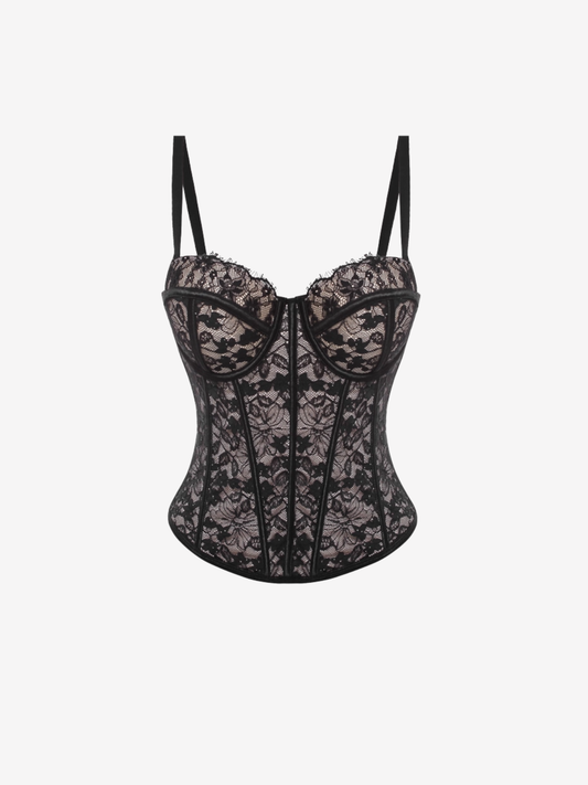 Corset en dentelle à fleurs