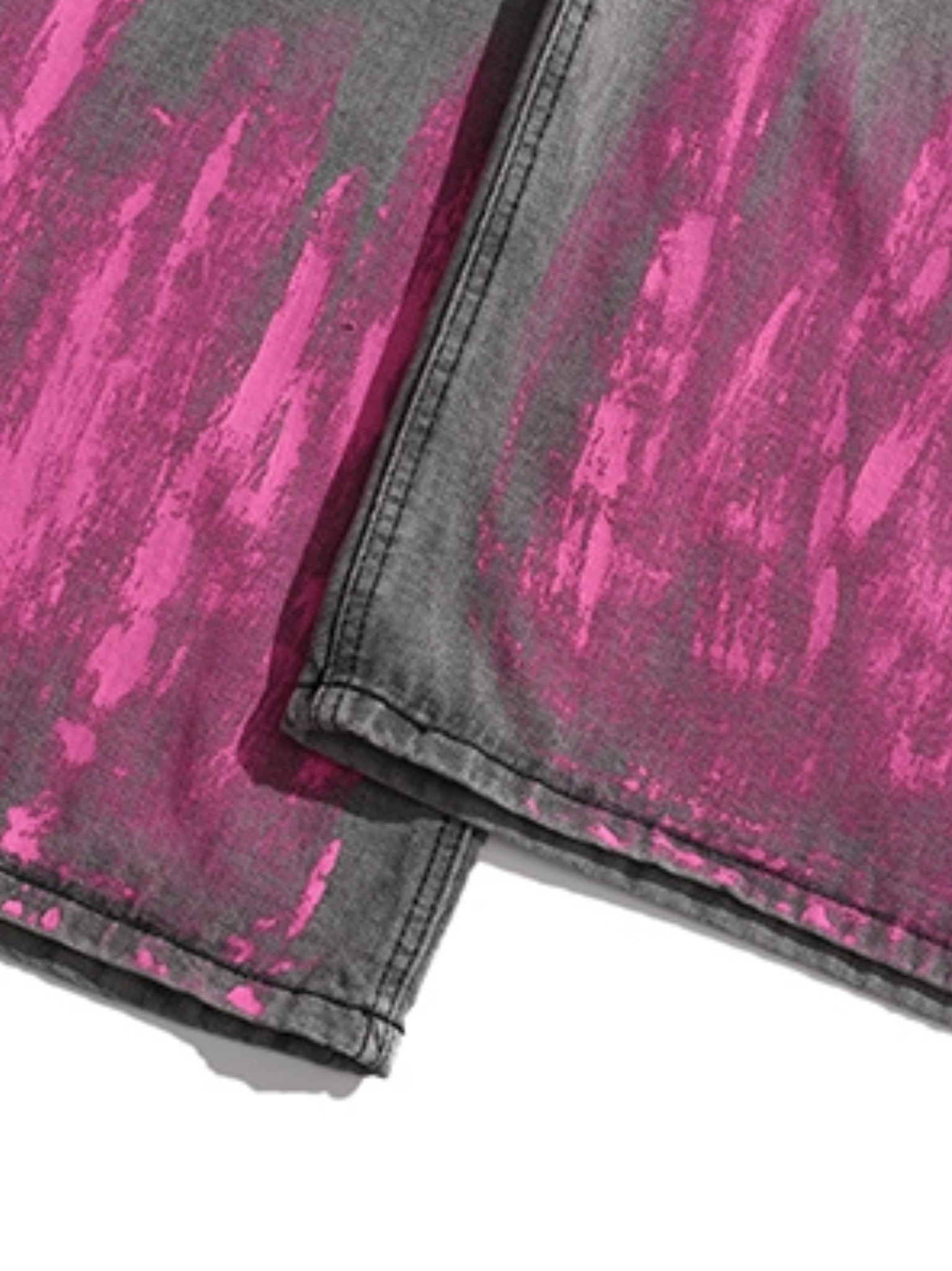 Close-up of gray and pink patterned fabric