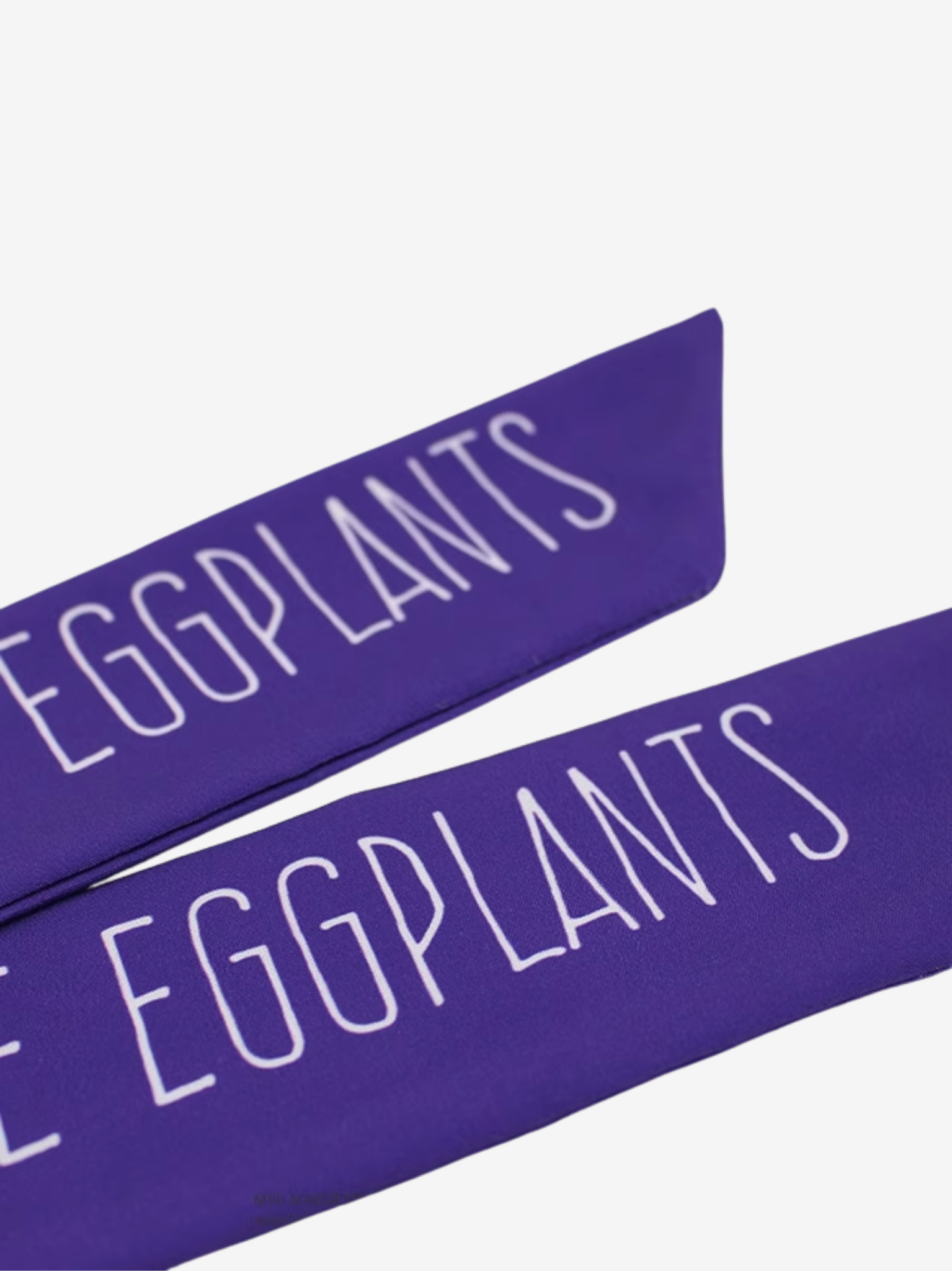 Bandeau violet « J’aime les aubergines »