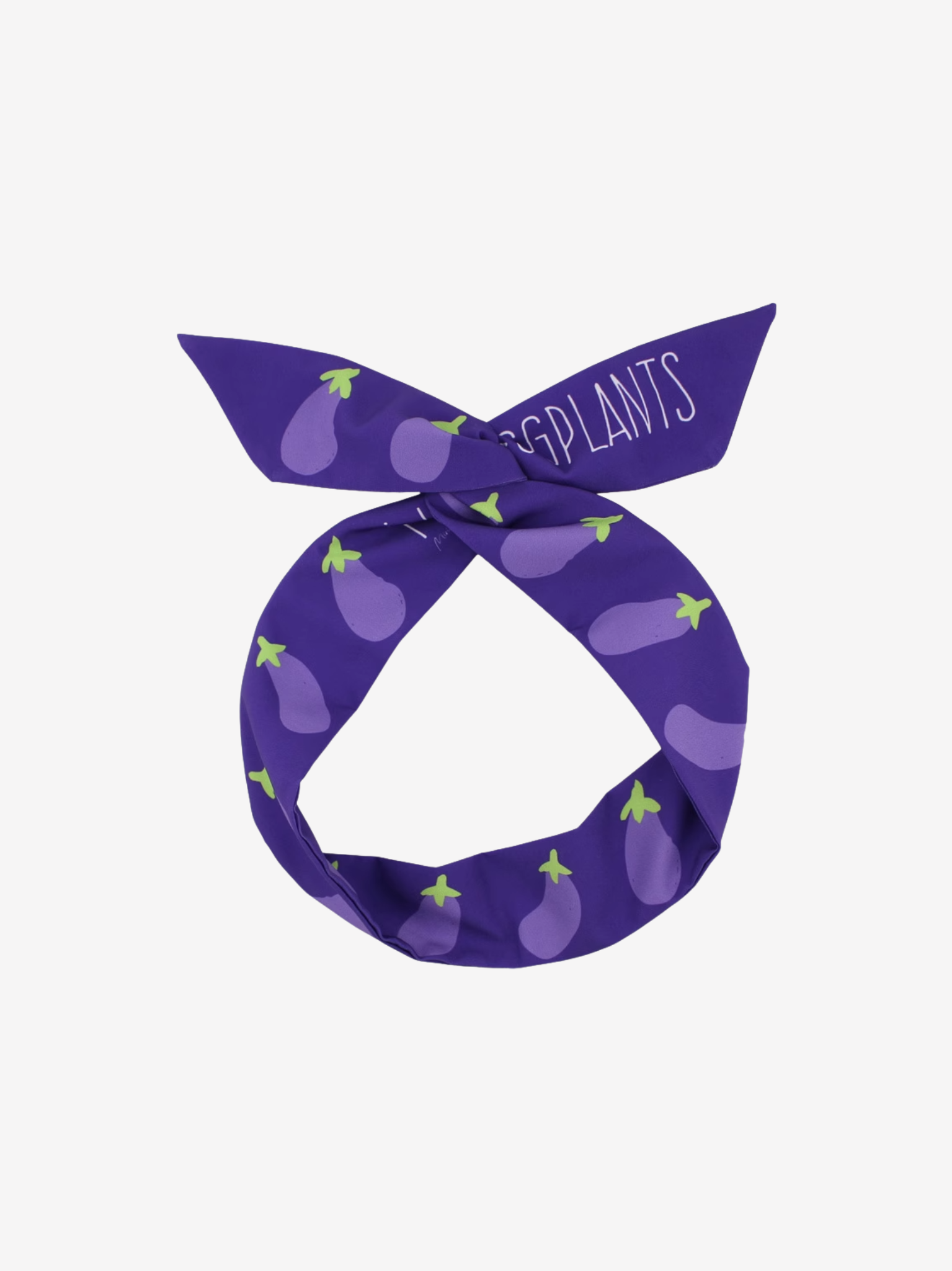 Bandeau violet « J’aime les aubergines »