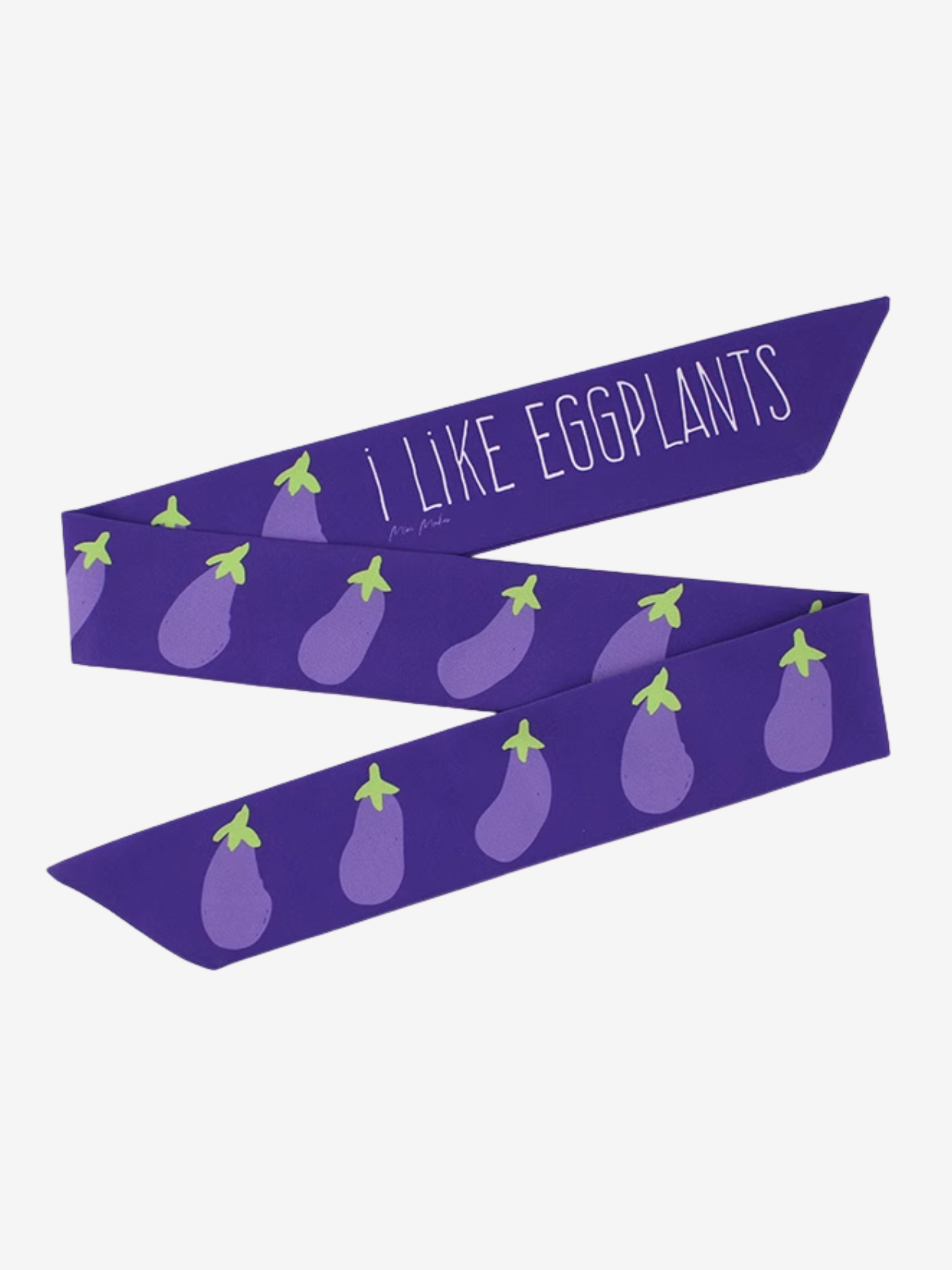 Bandeau violet « J’aime les aubergines »