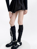 Lace-up knee socks