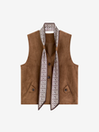 Maillard Vest With Silk Scarf