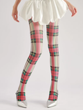 Collants à carreaux contrastés