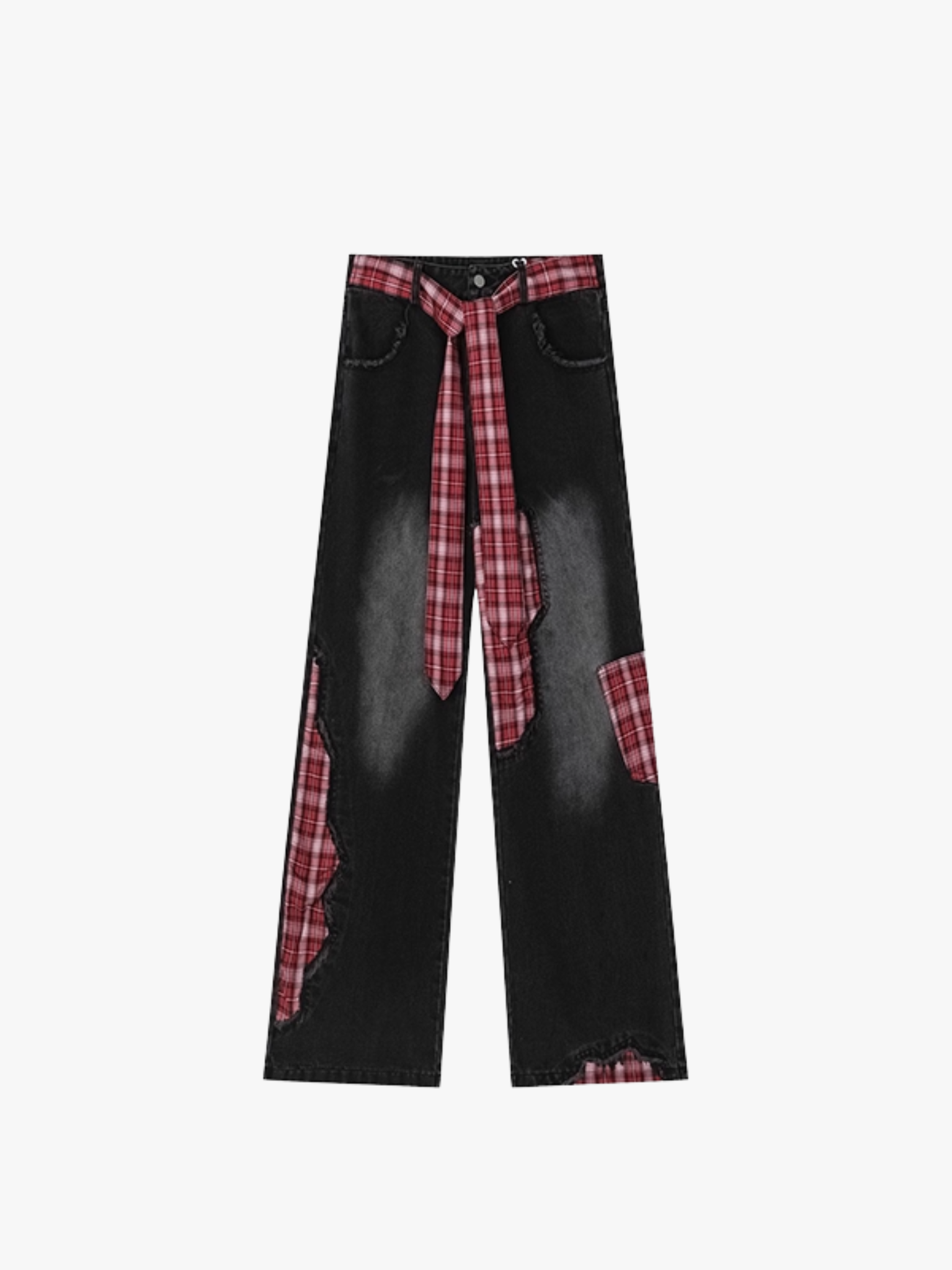 Plaid Patchwork Jeans