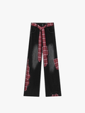 Plaid Patchwork Jeans