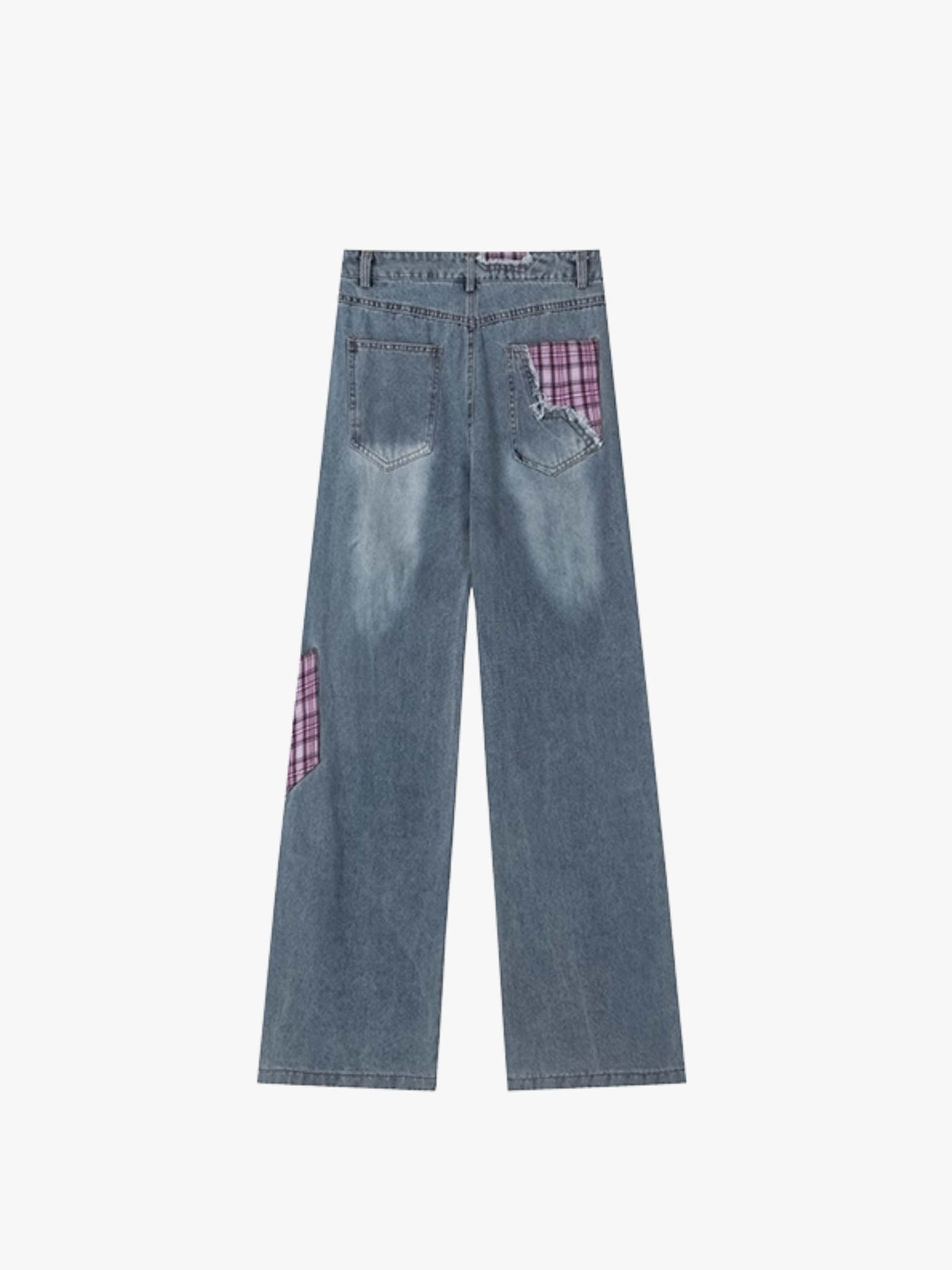 Plaid Patchwork Jeans