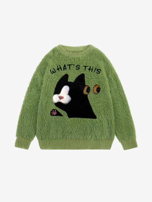Plush Knit Cat Sweater