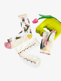 Floral Print Crew Socks