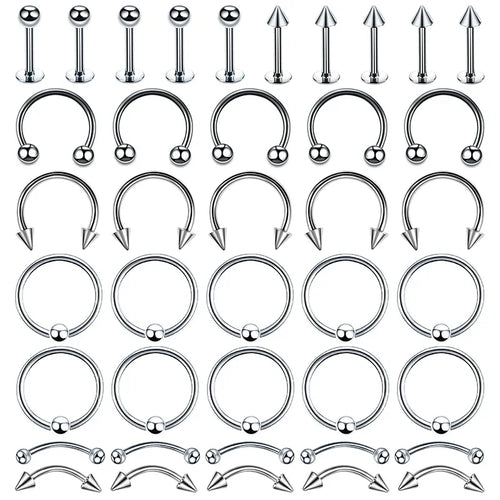 40 pièces de piercing corporel
