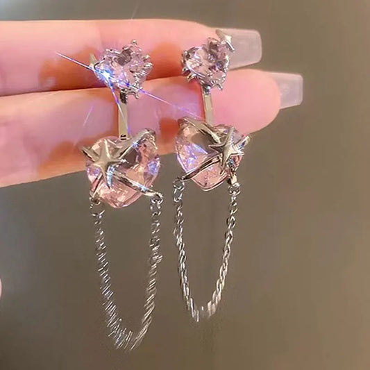 Boucles d'oreilles en zircon rose