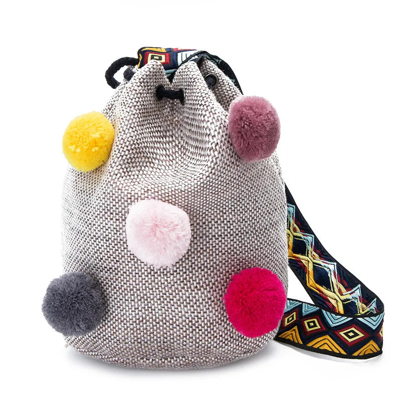 Pom-Pom Bucket Bag