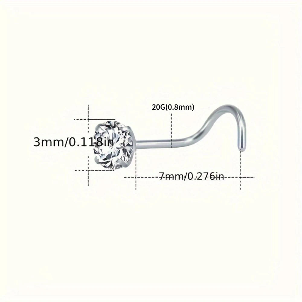 Ensemble de clous de nez en zircone